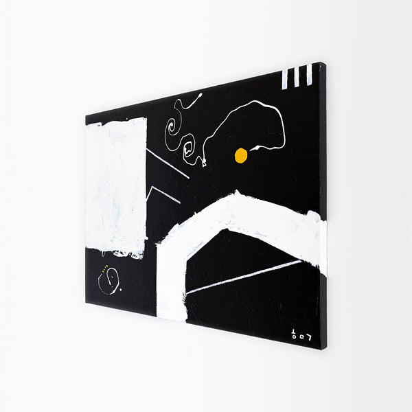 Bold Expression of Absence in Black and White Original Abstract Painting, Modern Canvas Wall Art | In absentia (40"x30")