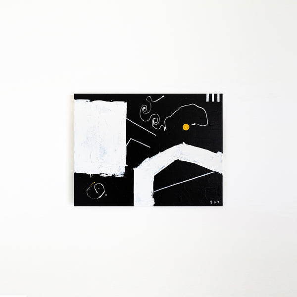 Bold Expression of Absence in Black and White Original Abstract Painting, Modern Canvas Wall Art | In absentia (40"x30")