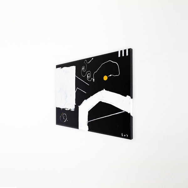 Bold Expression of Absence in Black and White Original Abstract Painting, Modern Canvas Wall Art | In absentia (40"x30")
