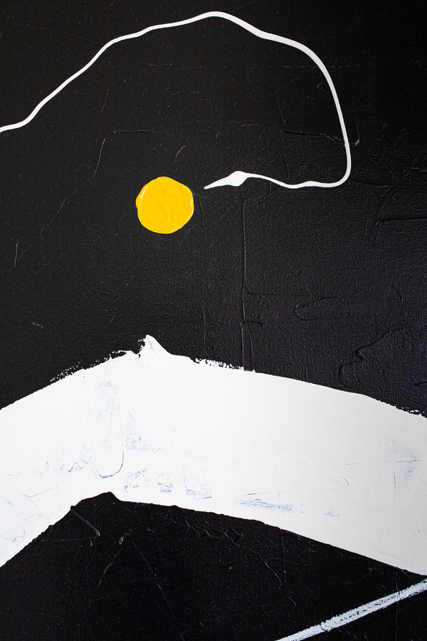 Bold Expression of Absence in Black and White Original Abstract Painting, Modern Canvas Wall Art | In absentia (40"x30")