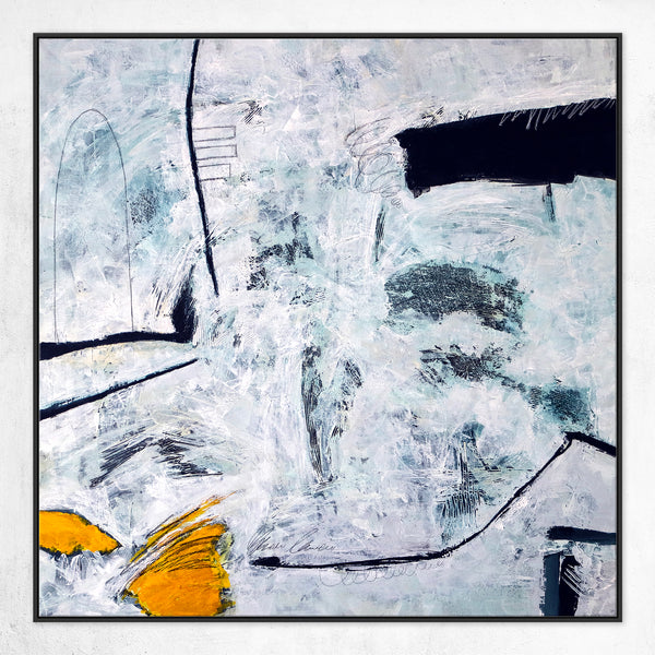 Black & White Modern Original Abstract Painting, Canvas Wall Art of Unique Textural Depth | Independent variable