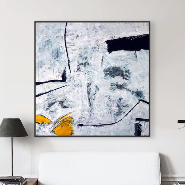 Black & White Modern Original Abstract Painting, Canvas Wall Art of Unique Textural Depth | Independent variable