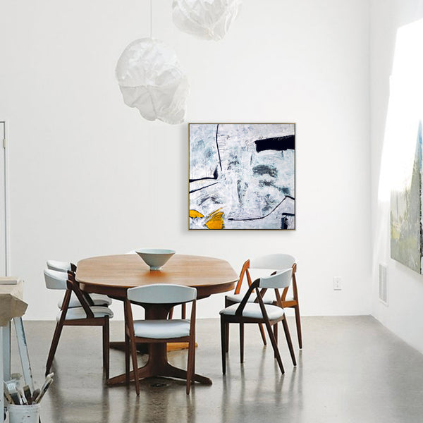 Black & White Modern Original Abstract Painting, Canvas Wall Art of Unique Textural Depth | Independent variable