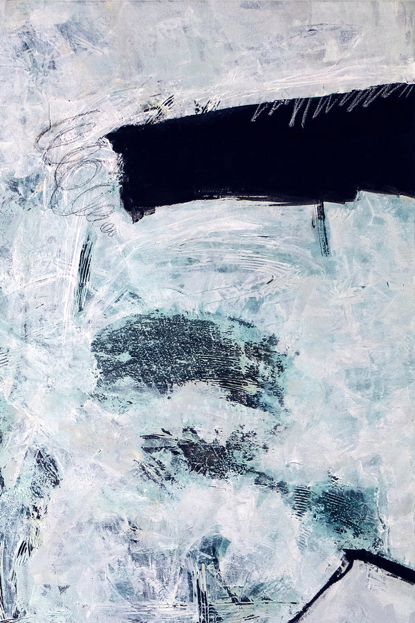 Black & White Modern Original Abstract Painting, Canvas Wall Art of Unique Textural Depth | Independent variable