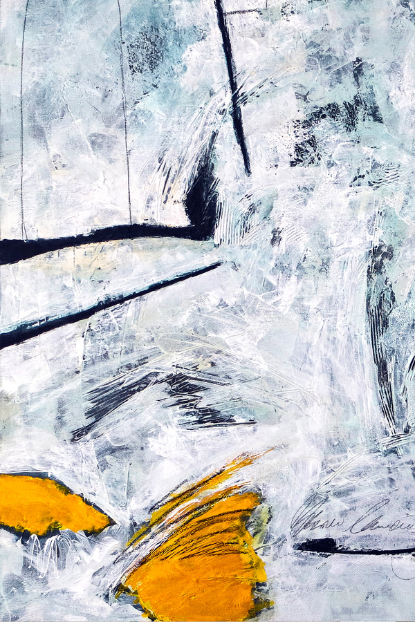 Black & White Modern Original Abstract Painting, Canvas Wall Art of Unique Textural Depth | Independent variable