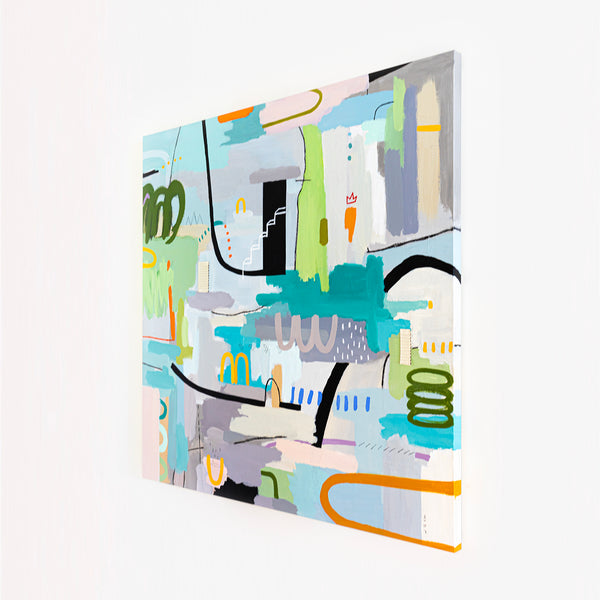 Light and Lively Modern Abstract Painting, Unleashing Joy through Modern Abstract Wall Art | In ore somnium (48"x48")