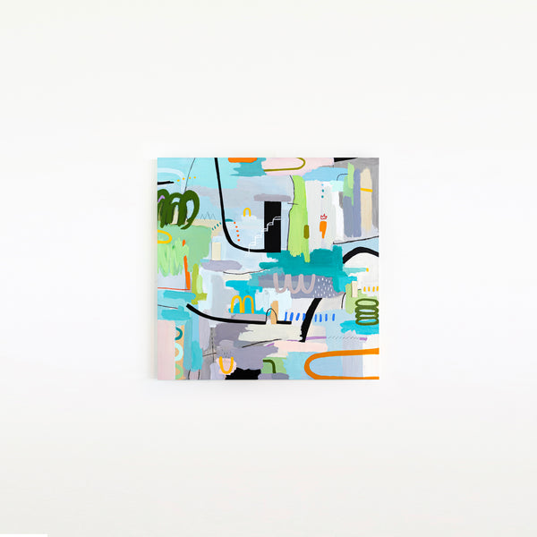 Light and Lively Modern Abstract Painting, Unleashing Joy through Modern Abstract Wall Art | In ore somnium (48"x48")