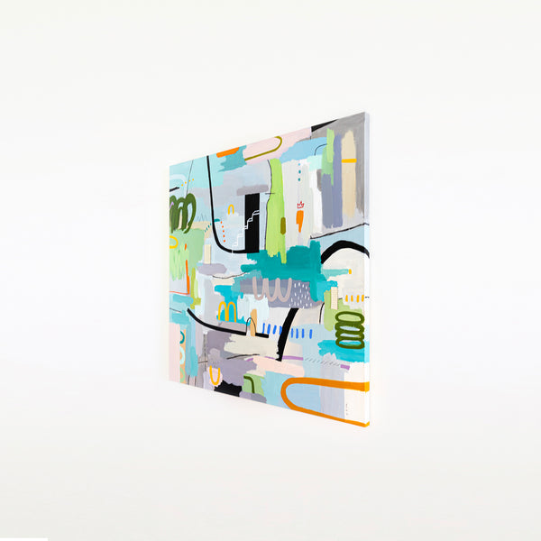 Light and Lively Modern Abstract Painting, Unleashing Joy through Modern Abstract Wall Art | In ore somnium (48"x48")