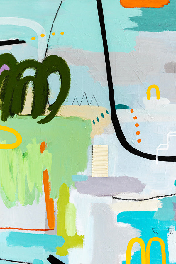 Light and Lively Modern Abstract Painting, Unleashing Joy through Modern Abstract Wall Art | In ore somnium (48"x48")