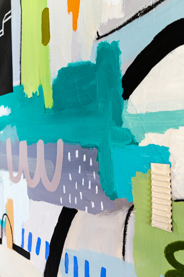 Light and Lively Modern Abstract Painting, Unleashing Joy through Modern Abstract Wall Art | In ore somnium (48"x48")