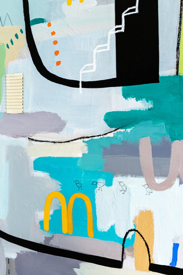 Light and Lively Modern Abstract Painting, Unleashing Joy through Modern Abstract Wall Art | In ore somnium (48"x48")