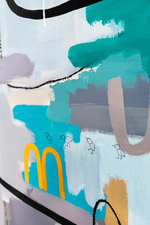 Light and Lively Modern Abstract Painting, Unleashing Joy through Modern Abstract Wall Art | In ore somnium (48"x48")