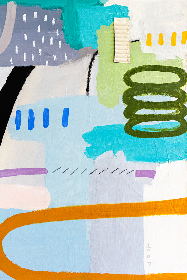 Light and Lively Modern Abstract Painting, Unleashing Joy through Modern Abstract Wall Art | In ore somnium (48"x48")