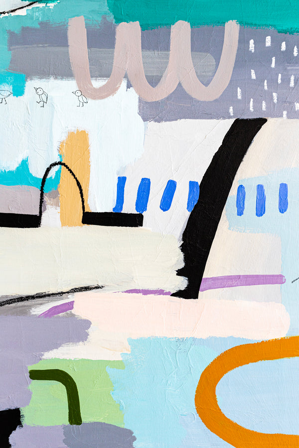 Light and Lively Modern Abstract Painting, Unleashing Joy through Modern Abstract Wall Art | In ore somnium (48"x48")