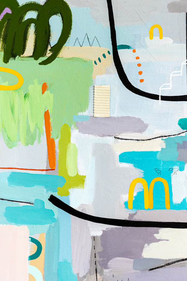 Light and Lively Modern Abstract Painting, Unleashing Joy through Modern Abstract Wall Art | In ore somnium (48"x48")