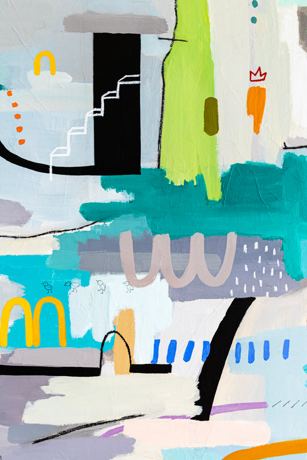 Light and Lively Modern Abstract Painting, Unleashing Joy through Modern Abstract Wall Art | In ore somnium (48"x48")