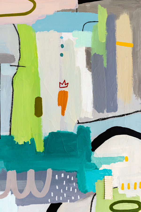 Light and Lively Modern Abstract Painting, Unleashing Joy through Modern Abstract Wall Art | In ore somnium (48"x48")