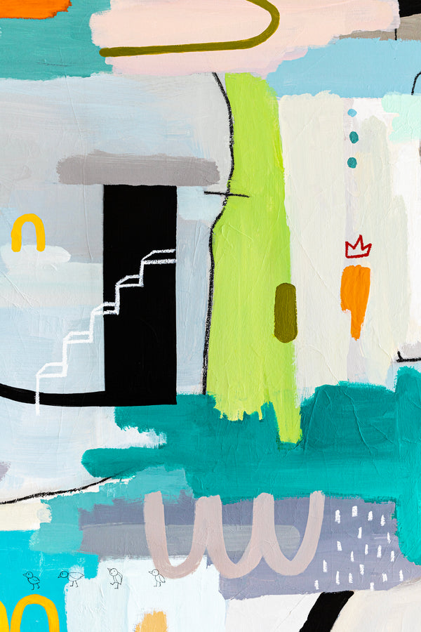 Light and Lively Modern Abstract Painting, Unleashing Joy through Modern Abstract Wall Art | In ore somnium (48"x48")