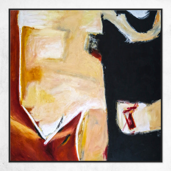 Red & Black in Modern Abstract Original Painting, Large Acrylic Canvas Wall Art | In that manner (Square Ver.)