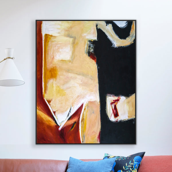 Red & Black in Modern Abstract Original Painting, Expressionist  Large Acrylic Canvas Wall Art | In that manner