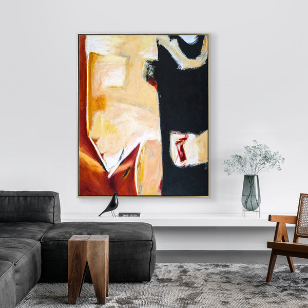 Red & Black in Modern Abstract Original Painting, Expressionist  Large Acrylic Canvas Wall Art | In that manner