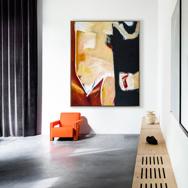 Red & Black in Modern Abstract Original Painting, Expressionist  Large Acrylic Canvas Wall Art | In that manner