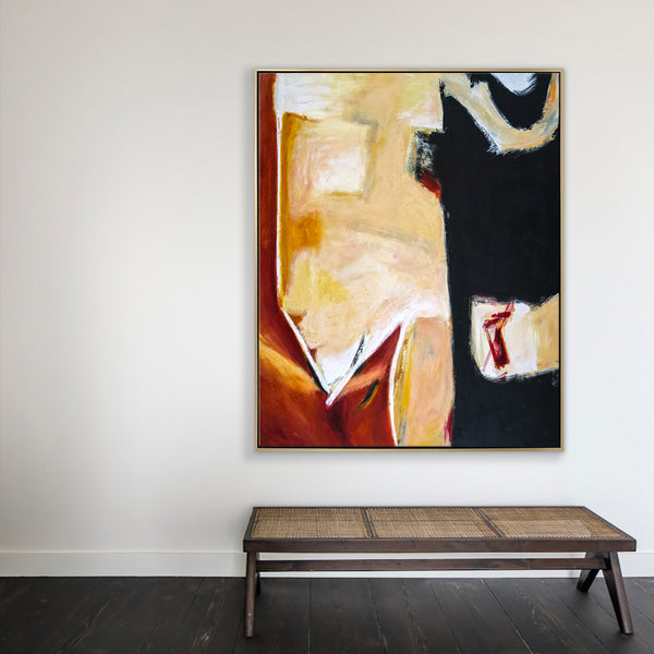 Red & Black in Modern Abstract Original Painting, Expressionist  Large Acrylic Canvas Wall Art | In that manner