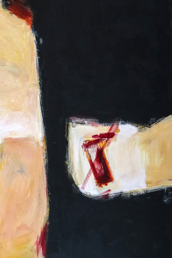 Red & Black in Modern Abstract Original Painting, Expressionist  Large Acrylic Canvas Wall Art | In that manner