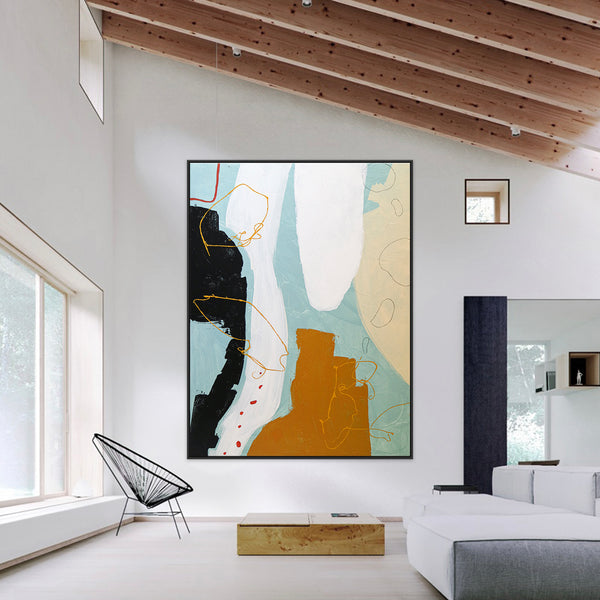 Modern Original Abstract Expressionist Acrylic Painting, Minimal Calm and Peaceful Canvas Wall Art | Irrationality