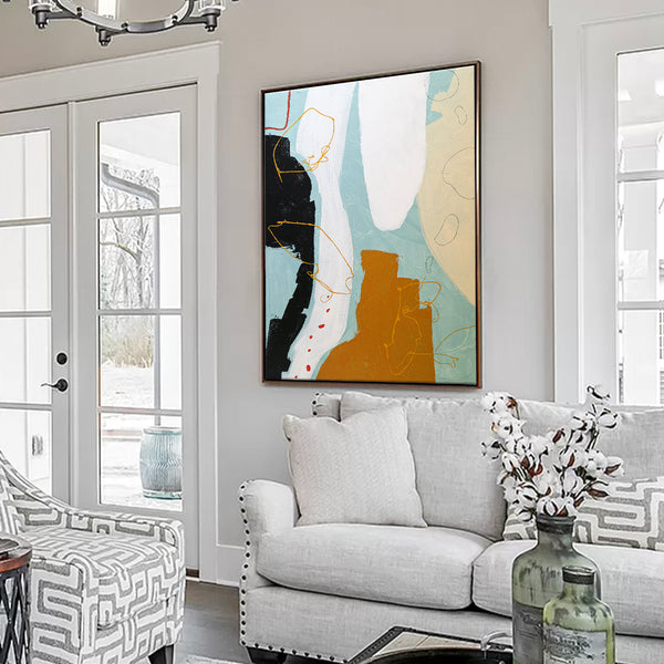 Modern Original Abstract Expressionist Acrylic Painting, Minimal Calm and Peaceful Canvas Wall Art | Irrationality