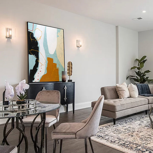 Modern Original Abstract Expressionist Acrylic Painting, Minimal Calm and Peaceful Canvas Wall Art | Irrationality