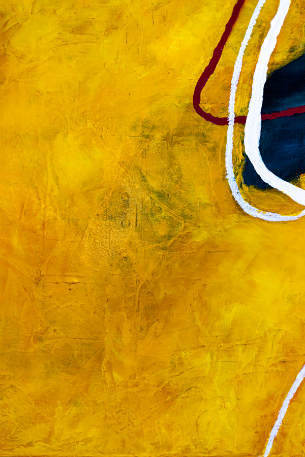 2 Set of Original Abstract Painting in Acrylic, Modern Yellow and Green Hues Canvas Wall Art | Kalliroi (2 Set)