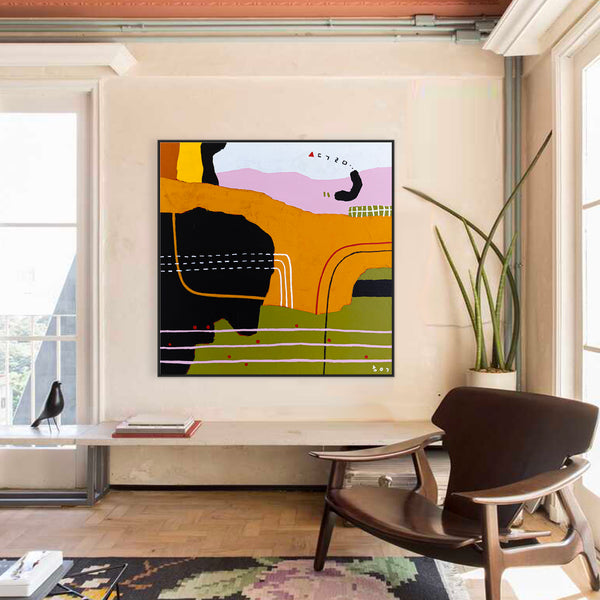 Modern Original Abstract Painting in Acrylic, Sophisticated Blend of Classic and Style Large Canvas Wall Art | Keme