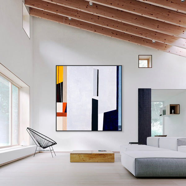 Original Large Abstract Paintings in Acrylic, Geometric Minimalist Contemporary Modern Canvas Wall Art | Komp