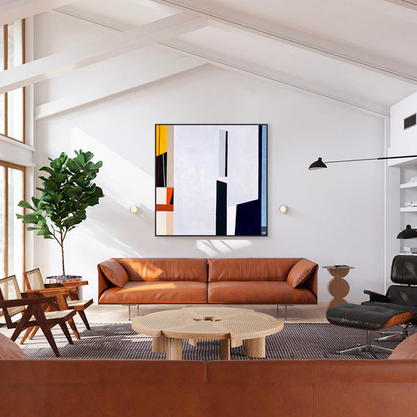 Original Large Abstract Paintings in Acrylic, Geometric Minimalist Contemporary Modern Canvas Wall Art | Komp