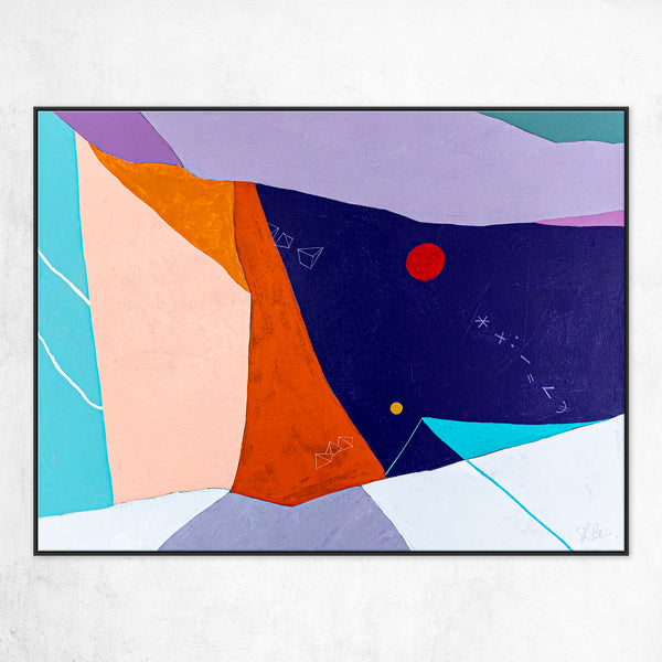 Large Original Abstract Painting in Acrylic, Symbolic Expression Large Colorful Modern Canvas Wall Art | Kusnoci