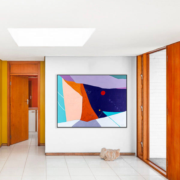 Large Original Abstract Painting in Acrylic, Symbolic Expression Large Colorful Modern Canvas Wall Art | Kusnoci