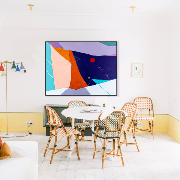 Large Original Abstract Painting in Acrylic, Symbolic Expression Large Colorful Modern Canvas Wall Art | Kusnoci