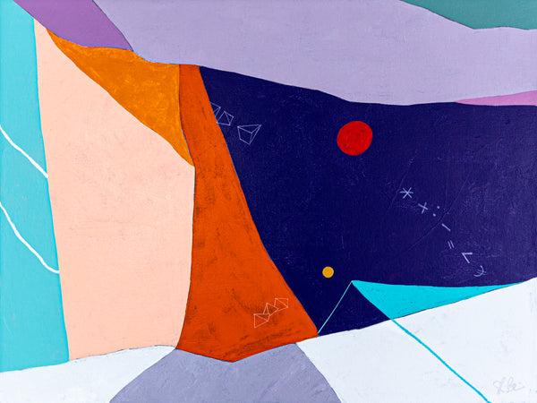 Large Original Abstract Painting in Acrylic, Symbolic Expression Large Colorful Modern Canvas Wall Art | Kusnoci