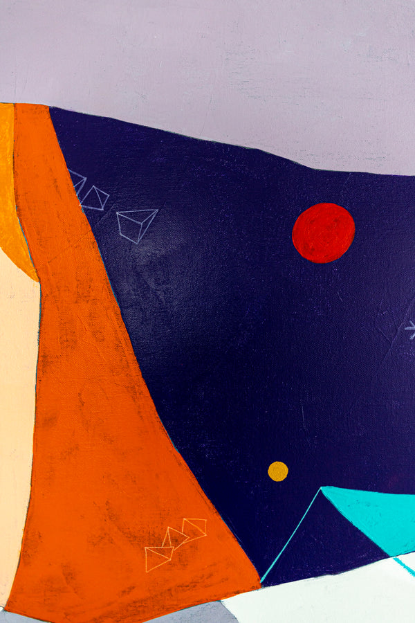 Large Original Abstract Painting in Acrylic, Symbolic Expression Large Colorful Modern Canvas Wall Art | Kusnoci