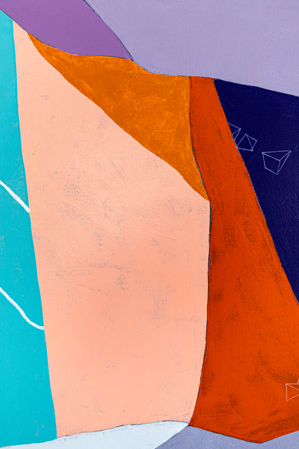 Large Original Abstract Painting in Acrylic, Symbolic Expression Large Colorful Modern Canvas Wall Art | Kusnoci