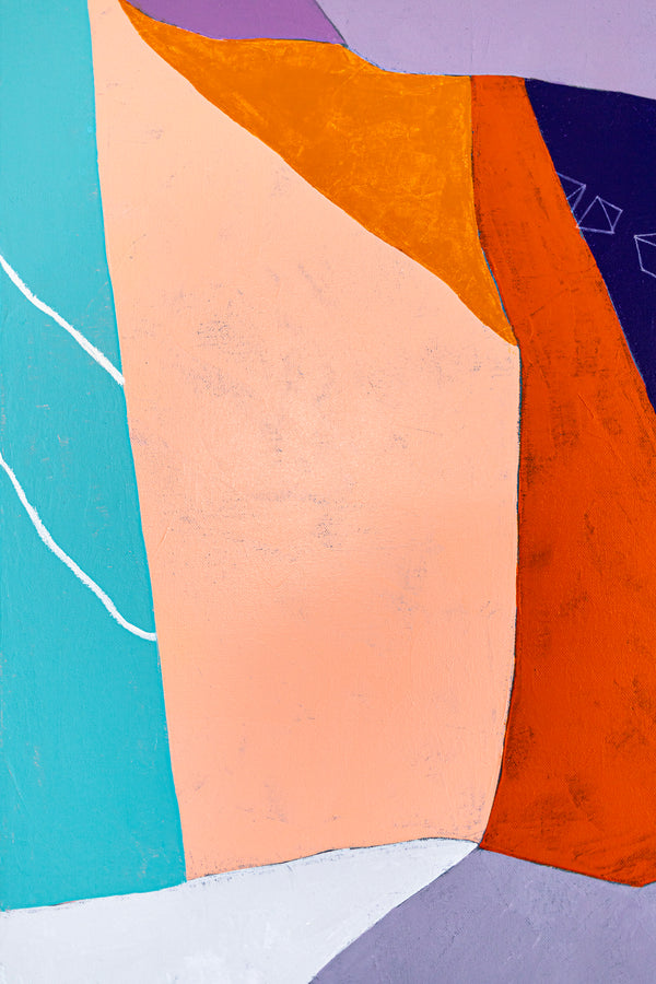 Large Original Abstract Painting in Acrylic, Symbolic Expression Large Colorful Modern Canvas Wall Art | Kusnoci