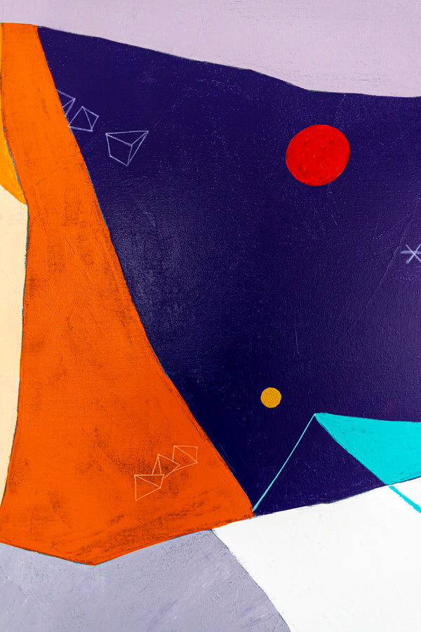 Large Original Abstract Painting in Acrylic, Symbolic Expression Large Colorful Modern Canvas Wall Art | Kusnoci