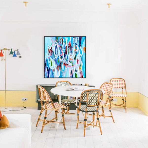Vivid Depiction of Ebb and Flow in Original Contemporary Abstract Modern Painting | Kyma (48"x48")