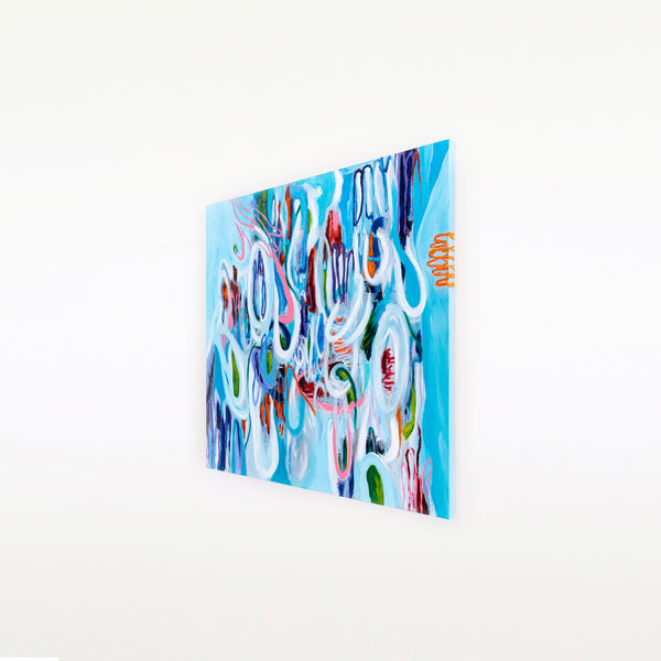 Vivid Depiction of Ebb and Flow in Original Contemporary Abstract Modern Painting | Kyma (48"x48")
