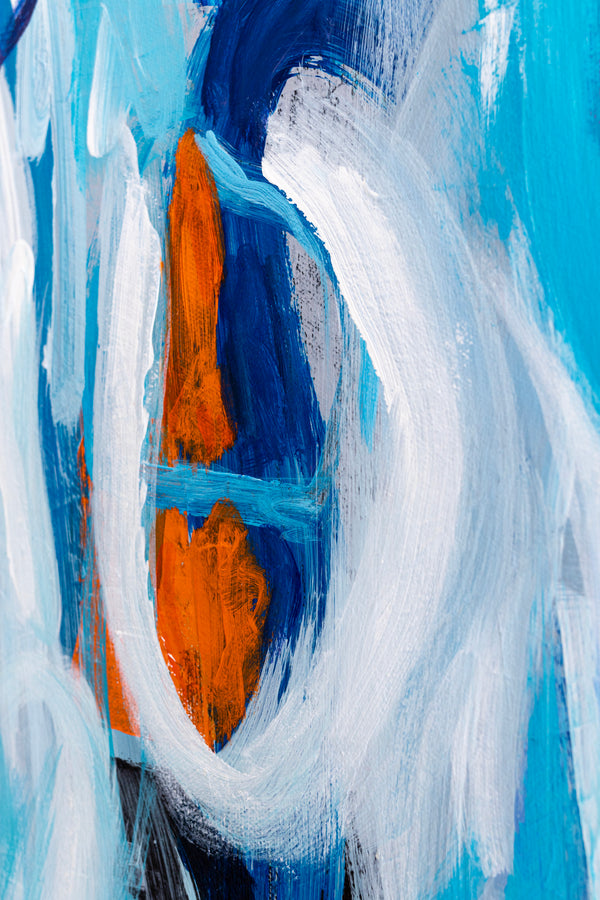 Vivid Depiction of Ebb and Flow in Original Contemporary Abstract Modern Painting | Kyma (48"x48")