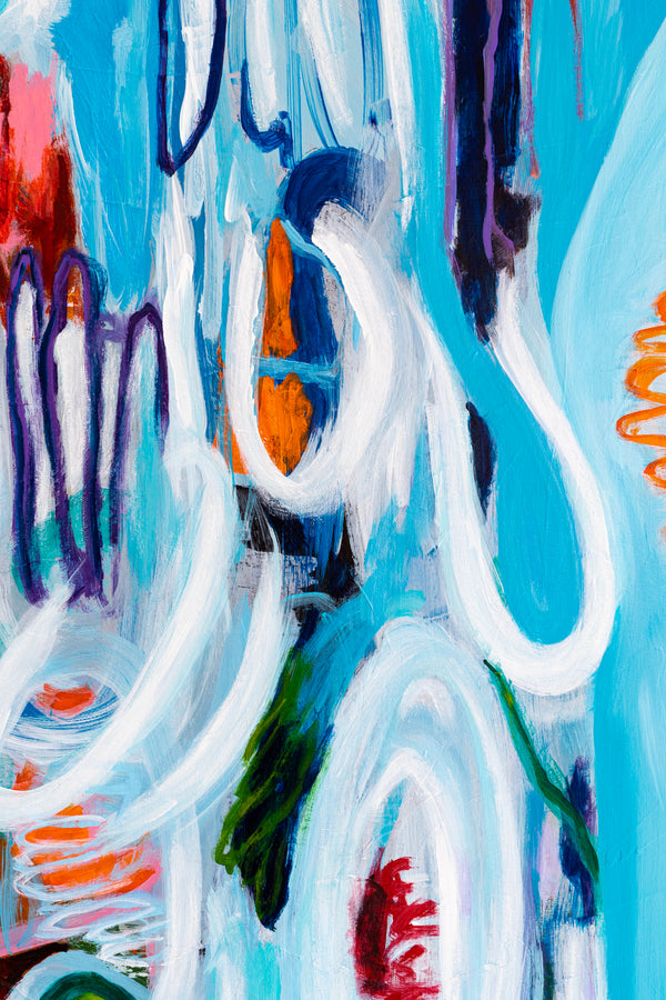 Vivid Depiction of Ebb and Flow in Original Contemporary Abstract Modern Painting | Kyma (48"x48")
