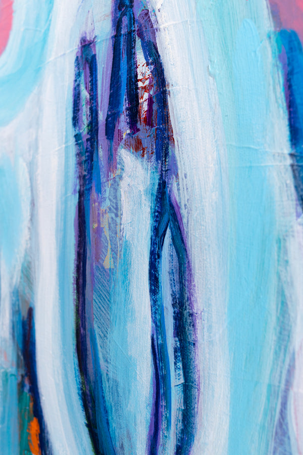 Vivid Depiction of Ebb and Flow in Original Contemporary Abstract Modern Painting | Kyma (48"x48")