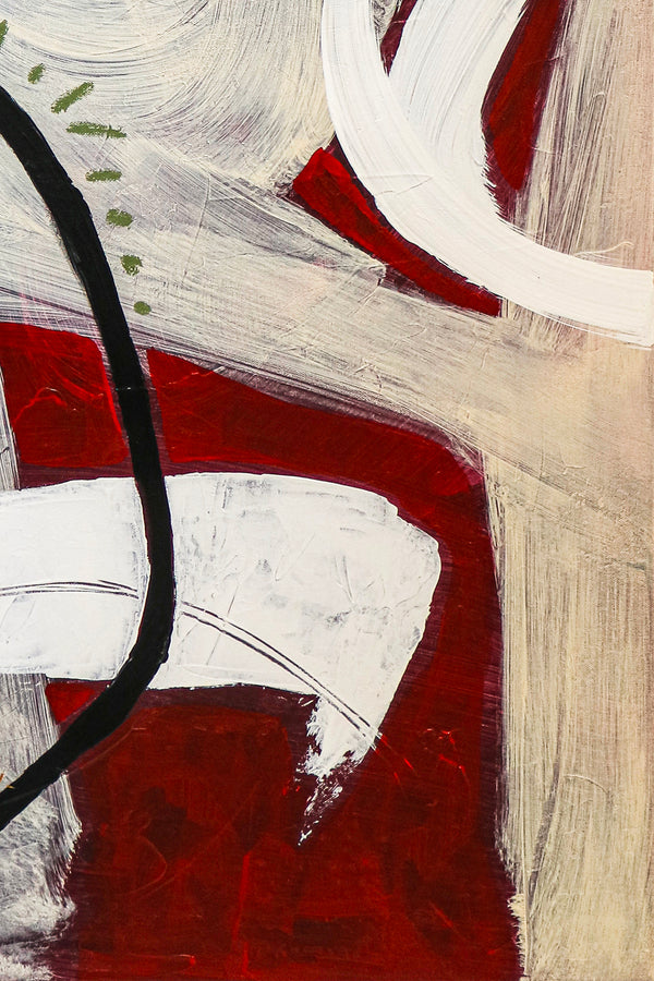 Playful Abstract Original Acrylic Painting Infused with Bright Imagery, Modern Canvas Wall Art | Lean on by chance