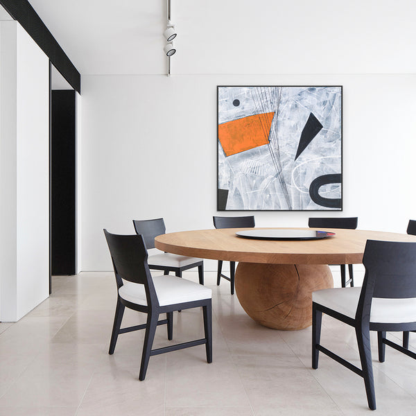 Original Abstract Acrylic Painting with Pictorial Elements, Minimalistic Large Modern Canvas Wall Art | Lethe